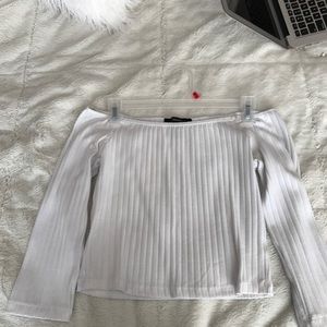 Forever 21 white robbed crop top!
